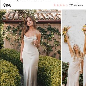 Show Me Your Mumu Tuscany Maxi Slip Dress Champagne SIZE LARGE